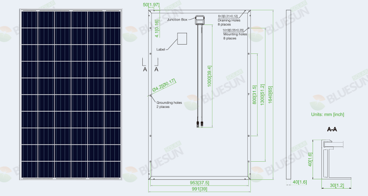 Panneau Solaire BlueSun Poly 290W